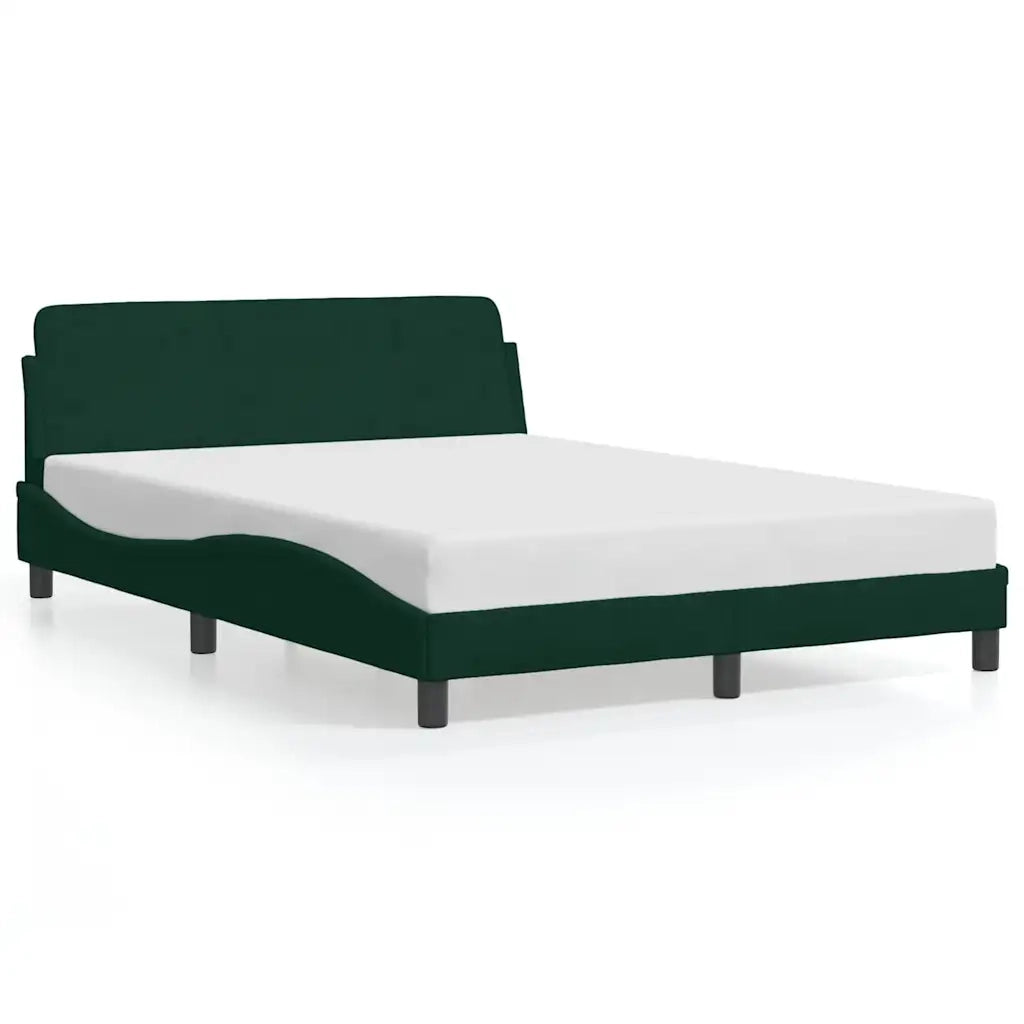 Giroletto senza Materasso Verde Scuro 140x200 cm in Velluto