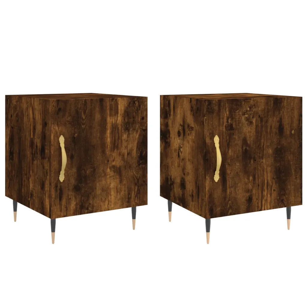 Comodini 2 pz Rovere Fumo 40x40x50 cm in Legno Multistratocod mxl 80551
