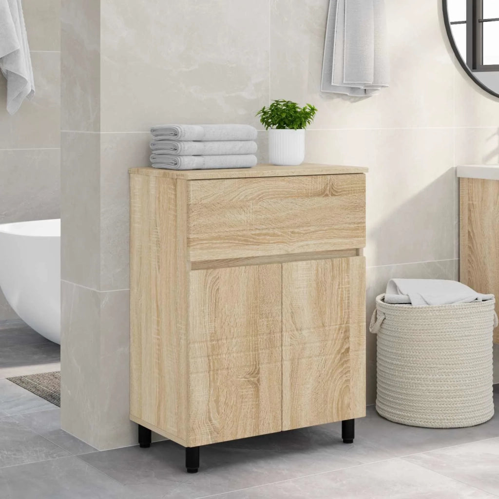 Mobiletto da bagno Rovere Sonoma 60 x 35 x 80 cm
