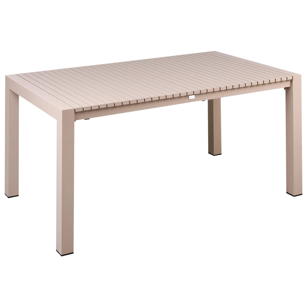Tavolo da giardino allungabile 160/220 x 90 cm in alluminio color sabbia beige arredo da esterno verniciato a polvere