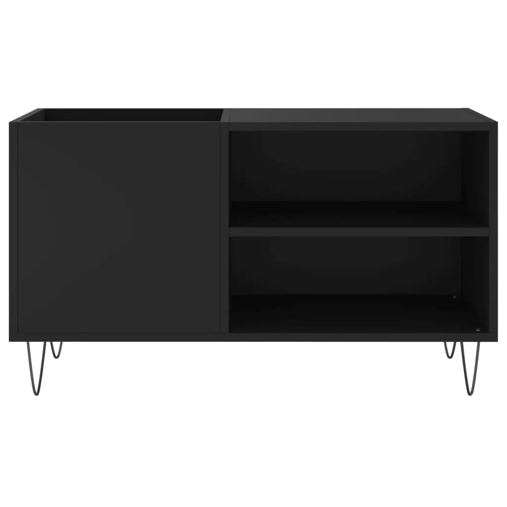 Mobile Porta Dischi Nero 85x38x48 cm in Legno Multistrato 831701
