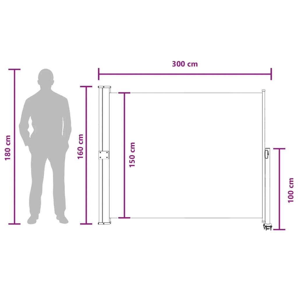 Tenda laterale-Tenda parasole per balcone Antracite 300 x 160 cm