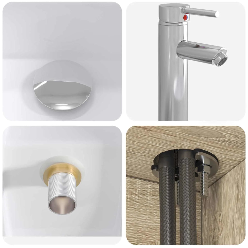 Set di mobili per il bagno 2 pz Rovere Sonoma 3403978
