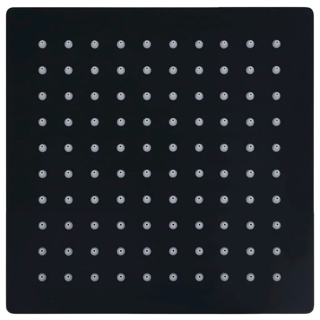 Soffione doccia a pioggia soffione doccia accessorio per il bagno acciaio inox 20 x 20 cm quadrato nero 02_0002077