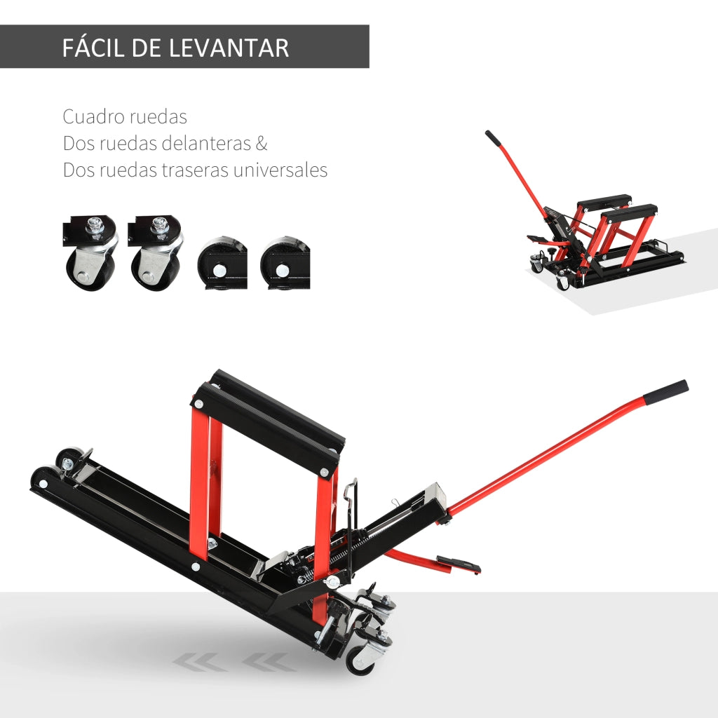 Sollevatore Idraulico per Moto ¨C Xylo ¨C 680 kg Capacit¨¤ Altezza 24-36 cm Piattaforma Antiscivolo 110x36x67 cm