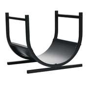 Portalegna a forma di U 43 x 37 x 39,5 cm per 30 kg di legna contenitore decorativo in acciaio nero 20_0018384