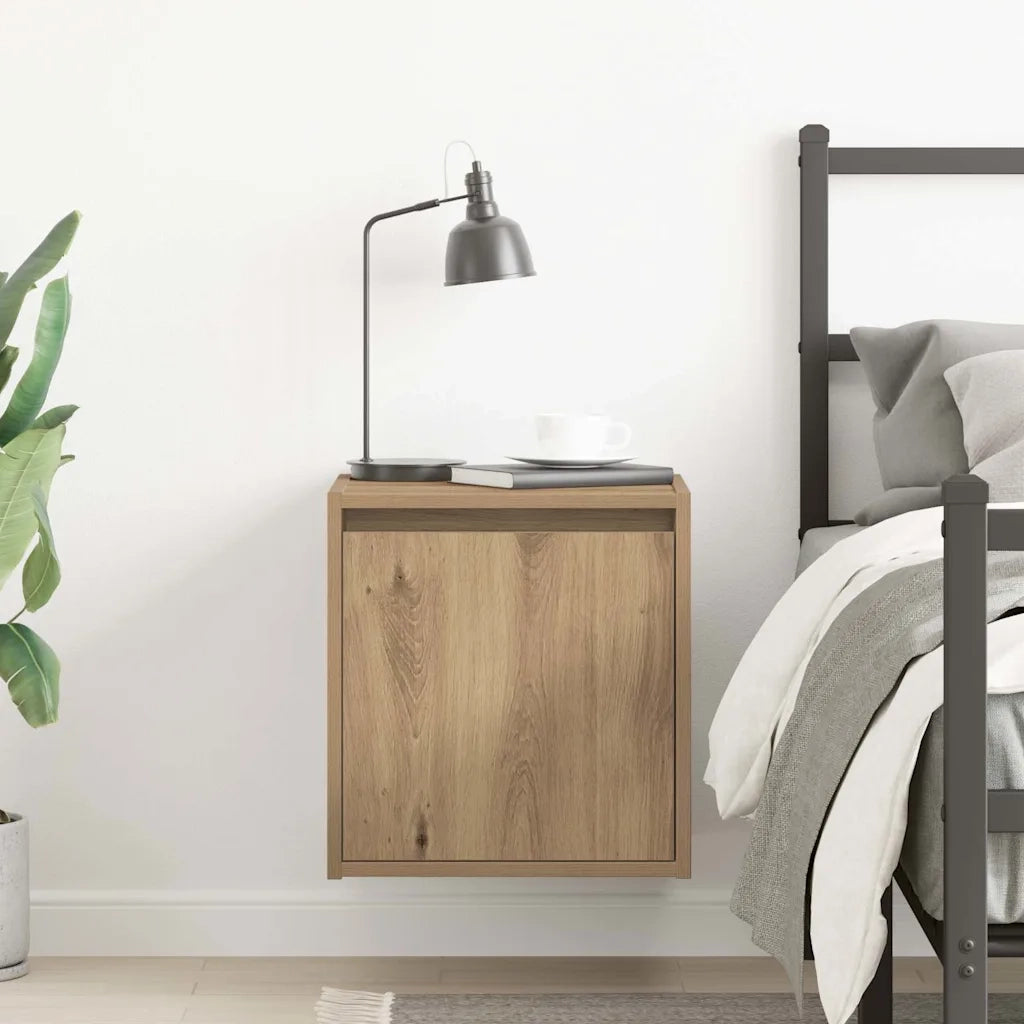 vidaXL Comodino a Muro Rovere Artigianale 38x34x40 cm