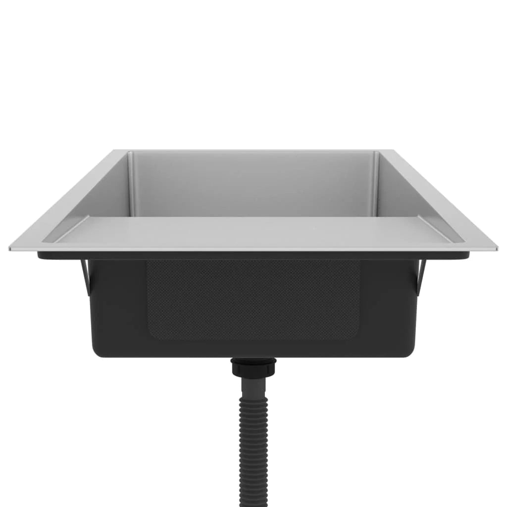 Lavello da cucina fatto a mano 100 x 44 cm acciaio inox argento 02_0002475