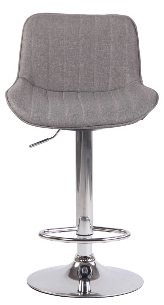 Set di 2 sgabelli da bar Lentini in tessuto grigio,cromo
