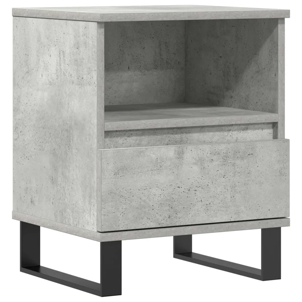 Comodino Grigio Cemento 40x35x50 cm in Legno Multistrato 830644