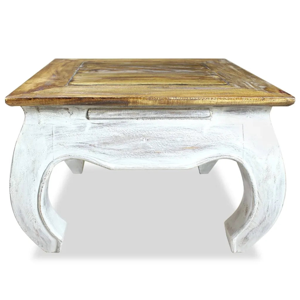 Tavolino Laterale in Legno Massello di Recupero 50x50x35 cm cod mxl 62237