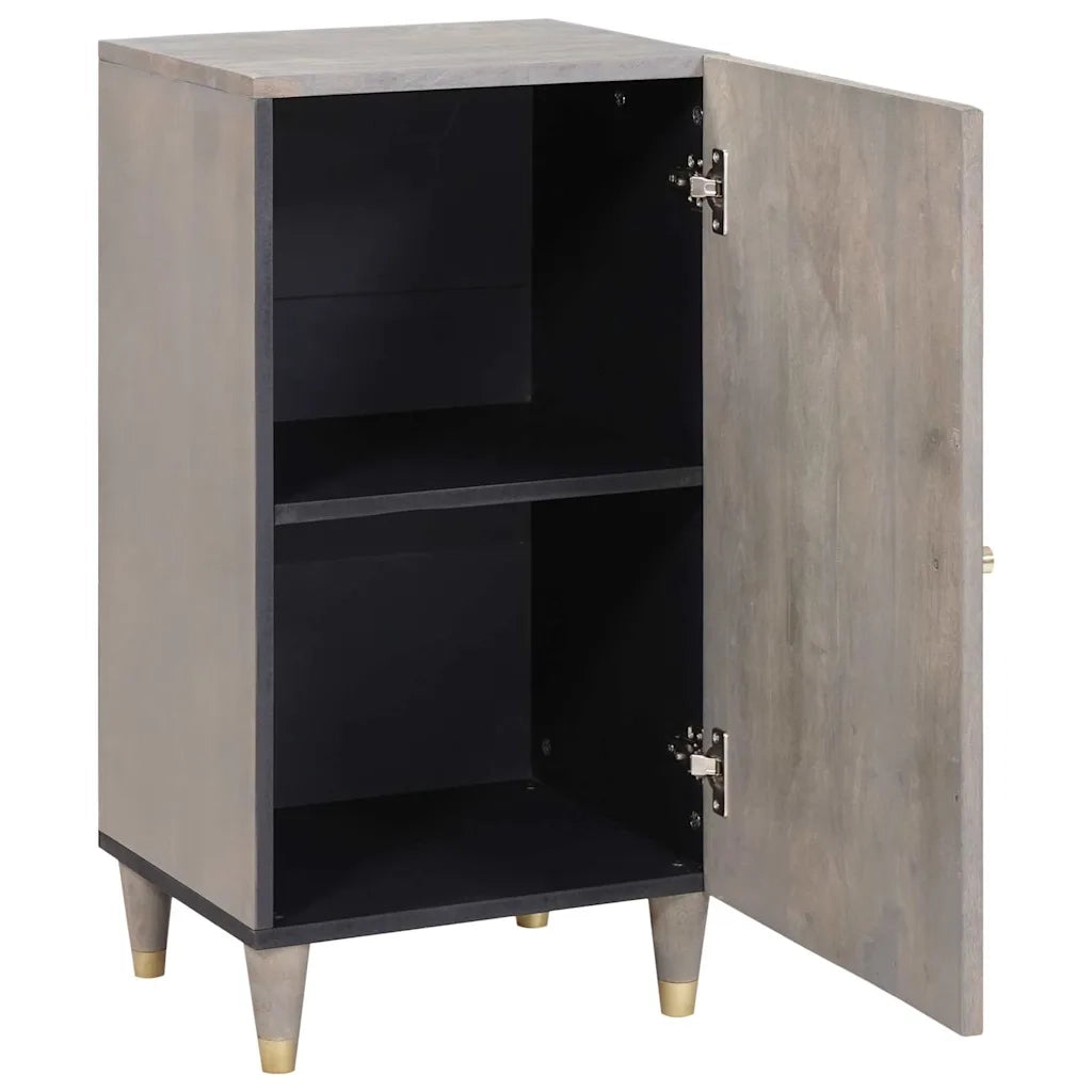 vidaXL Credenza Grigio e Oro 40 x 33.5 x 75 cm Legno massello di mango