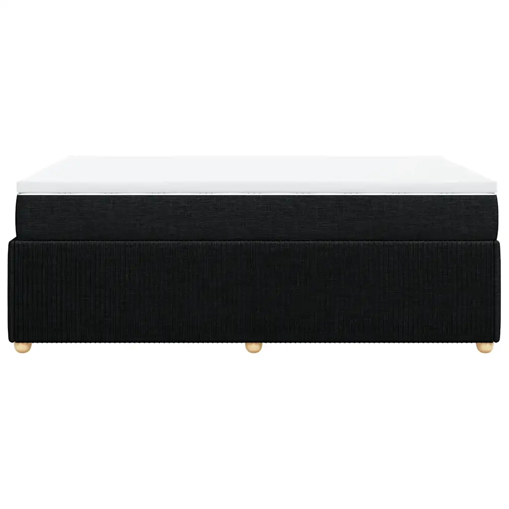 Giroletto a Molle con Materasso Nero 120x190 cm in Tessuto