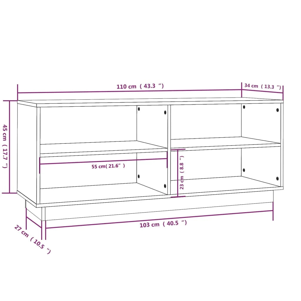 Scarpiera mobile contenitore per scarpe mobile per ingresso/corridoio/soggiorno 110 x 34 x 45 cm legno massello di pino marrone 02_0021873