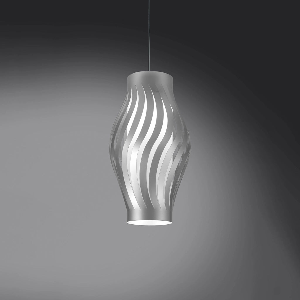 Sospensione Moderna Helios Polilux ® Argento 1 Luce E27 H61Cm