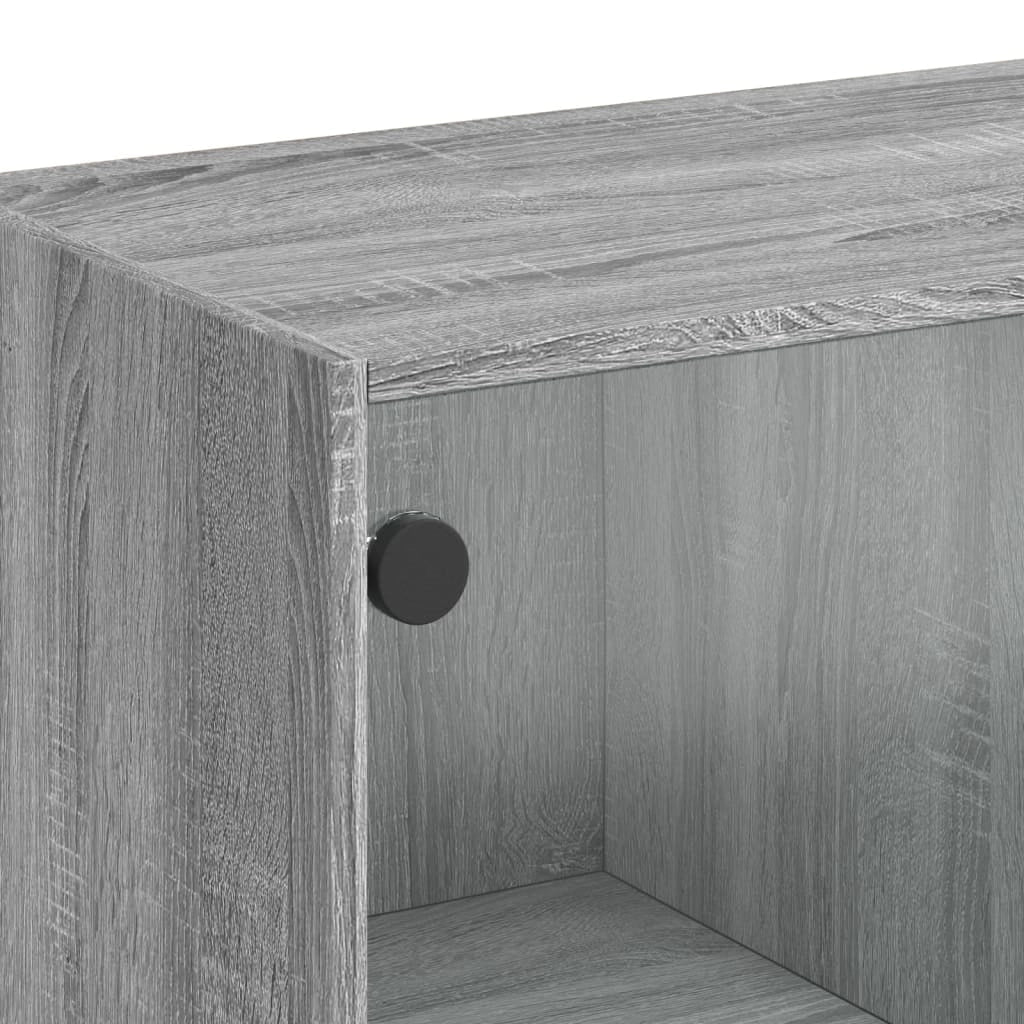 Buffet credenza cassettiera armadio mobile contenitore organizer cucina soggiorno salotto alto con ante rovere Sonoma 68 x 37 x 142 cm legno ingegnerizzato grigio 02_0032243
