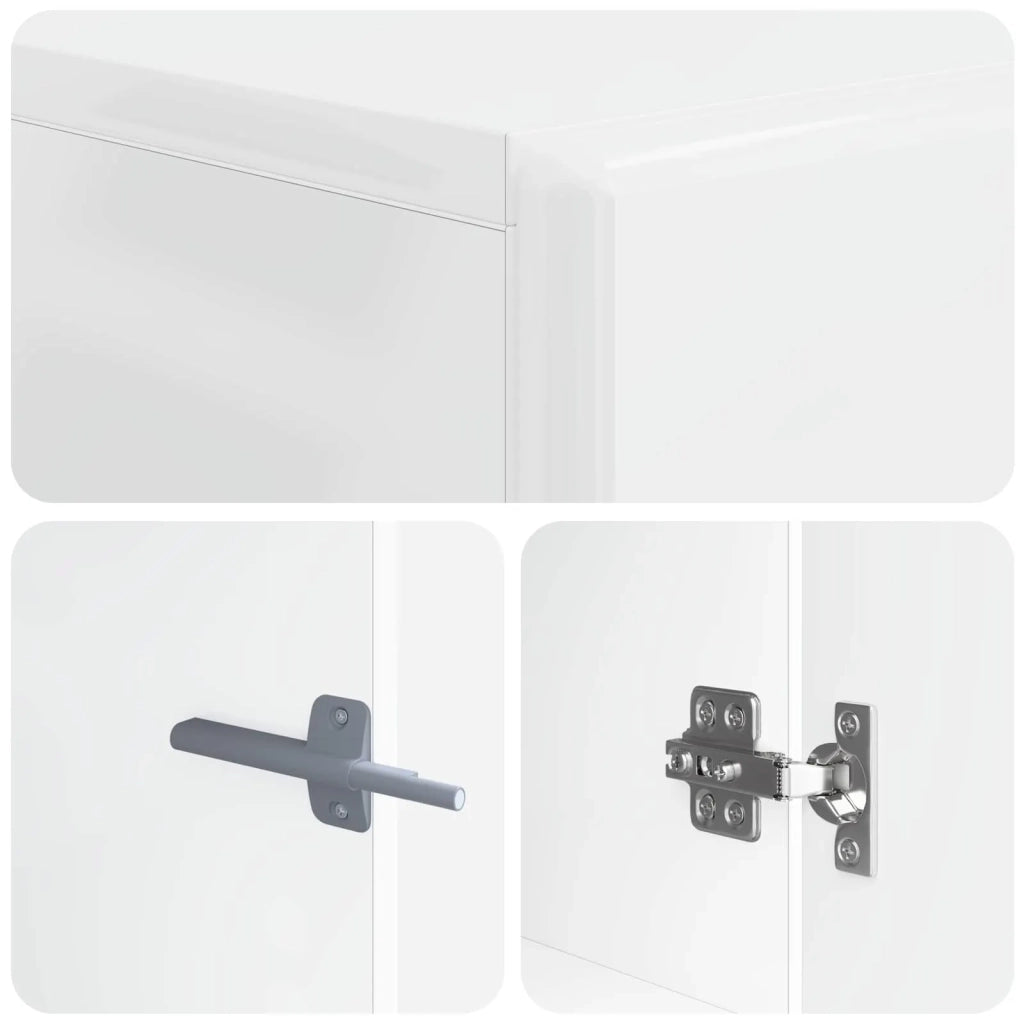 Mobile TV Bianco Lucido Legno ingegnerizzato 897559