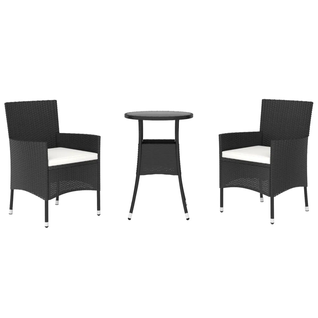 Set BistrÃ² da Giardino 3 pz con Cuscini in Polyrattan Nerocod mxl 117488