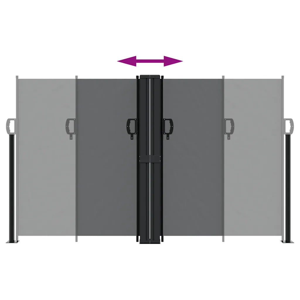 Tenda da Sole Laterale Retrattile-Tenda parasole per balcone per giardino Nera 140x600 cm 456082