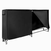 Porta legna con copertura impermeabile e struttura in ferro pesante per camino, Mensola portalegna Nero 240cm-Accessori caminetti e stufe a legna
