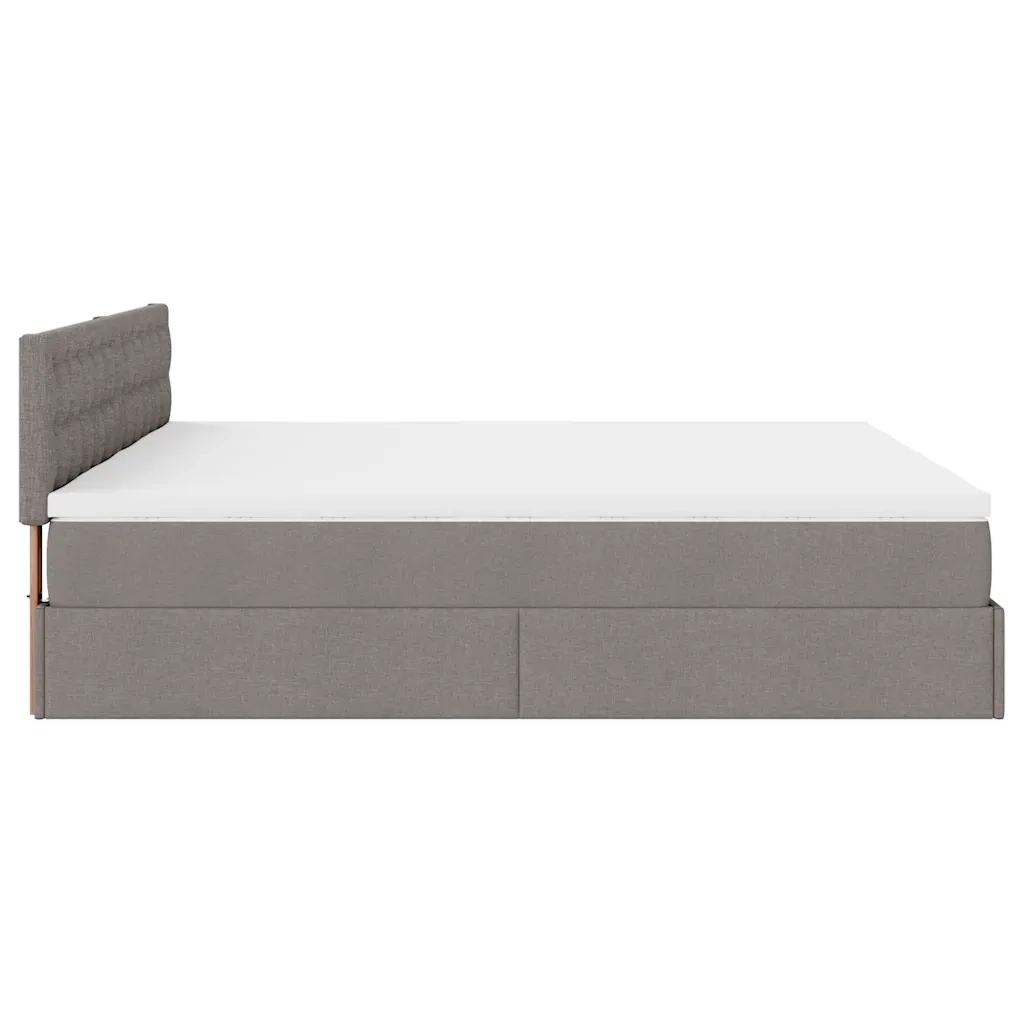 Struttura Letto Pouf con Materassi Tortora 160x200cm in Tessuto