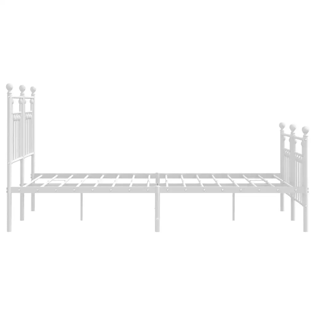 Giroletto con Testiera e Pediera-Struttura Letto Metallo Bianco 140x200 cm 844731