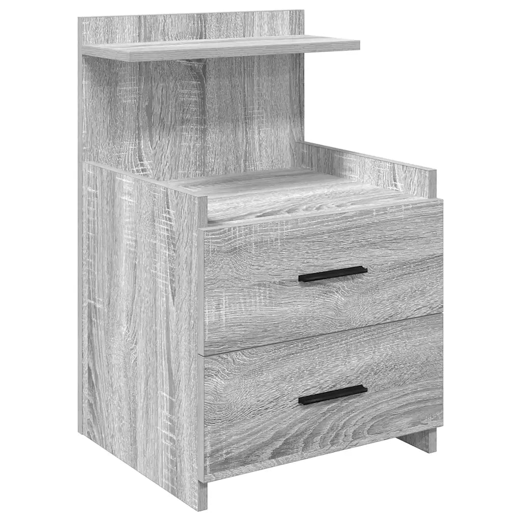 Comodini 2 pz con 2 cassetti Grigio Sonoma 40x36,5x62 cm 858643