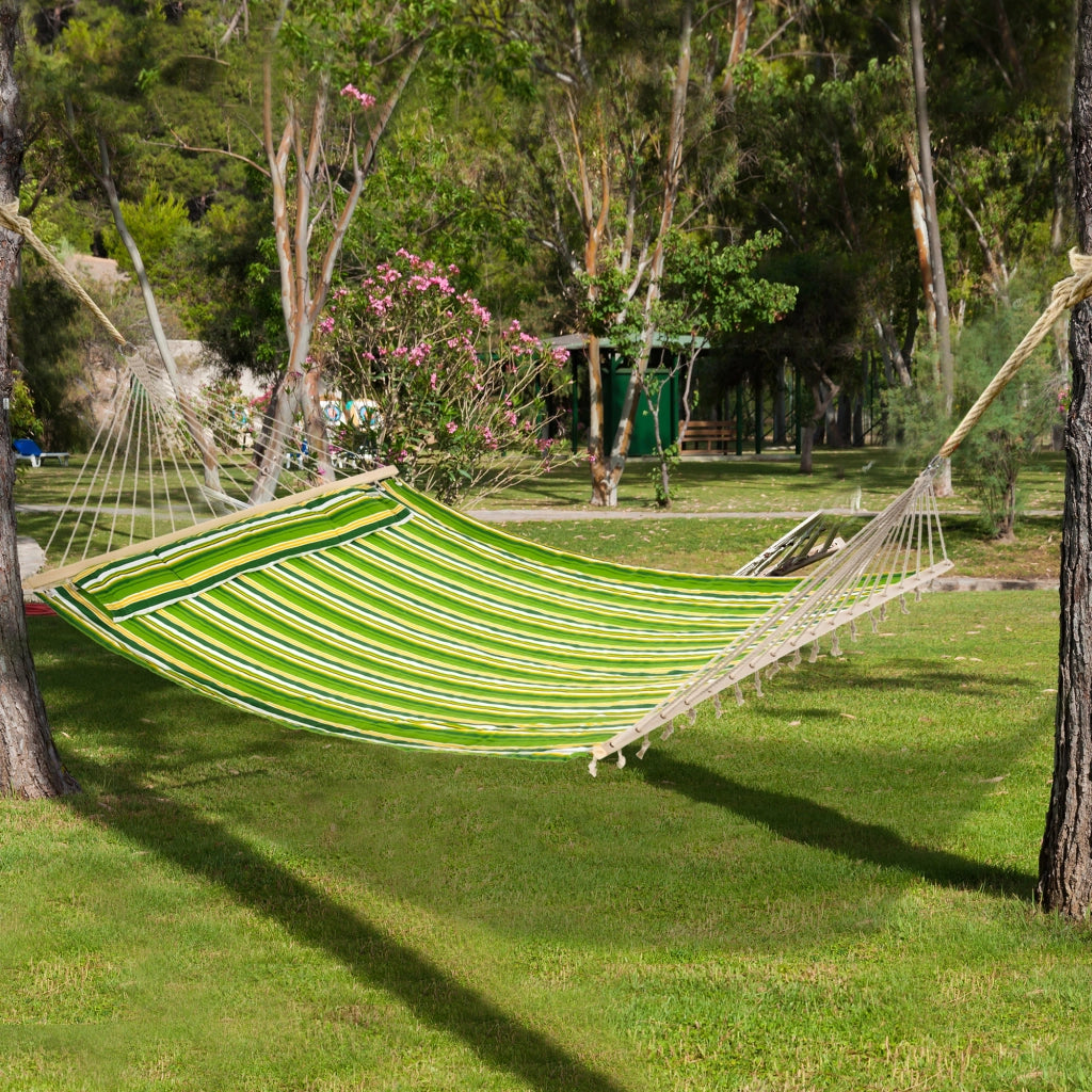Amaca da Giardino Doppia con Cuscino ¨C Zephmum ¨C Grigio 188x140cm