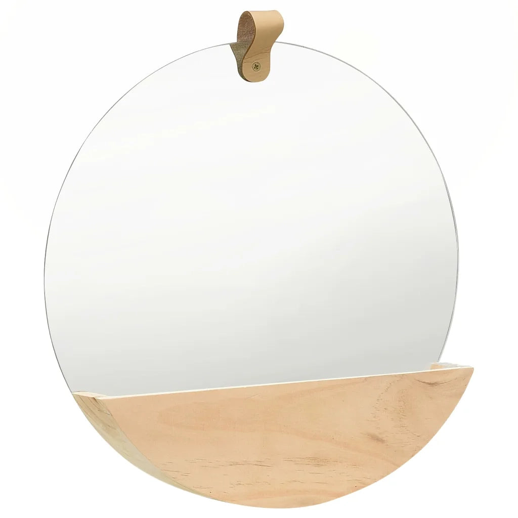 Specchio da Parete in Legno Massello di Pino 35 cm 322801