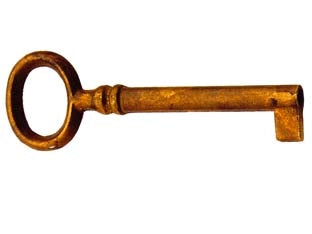 CHIAVI PER MOBILI MOD.33718 IN OTTONE PATINATO PULITO- - mm.81x24 lunghezza gambo mm.53 - 5 pezzi METALSTYLE