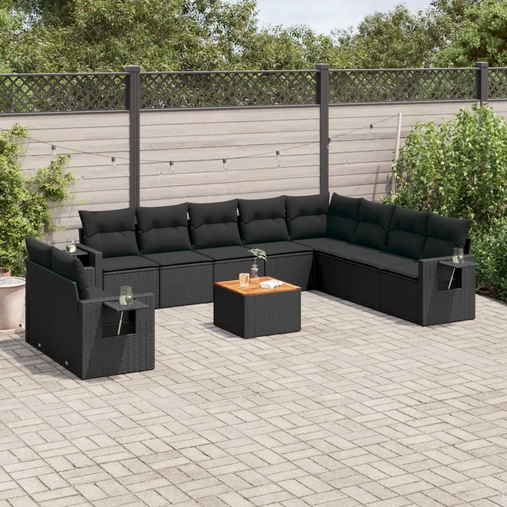 Set Divani da Giardino 11 pz con Cuscini in Polyrattan Nerocod mxl 88933