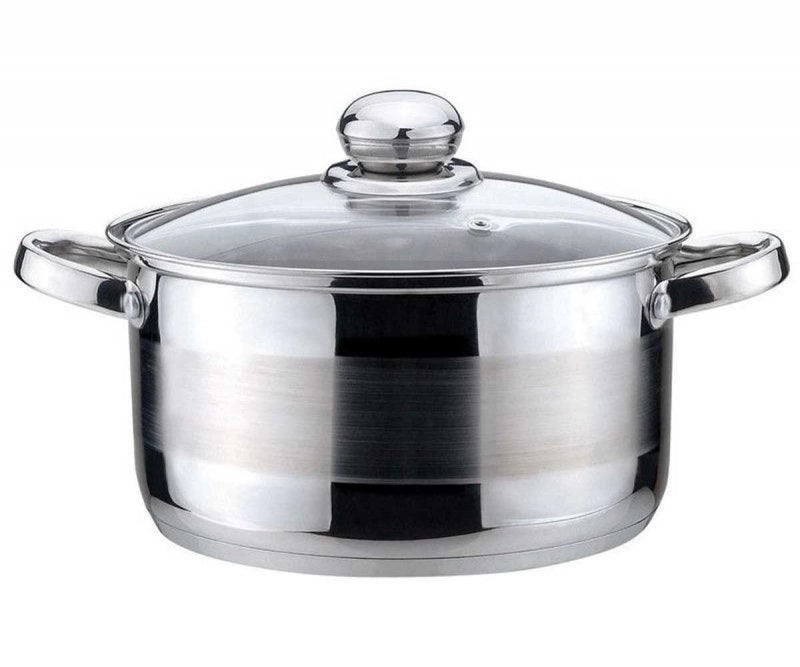 Kinghoff KH-4325 Pentola in acciaio inossidabile da 12 cm con coperchio in vetro