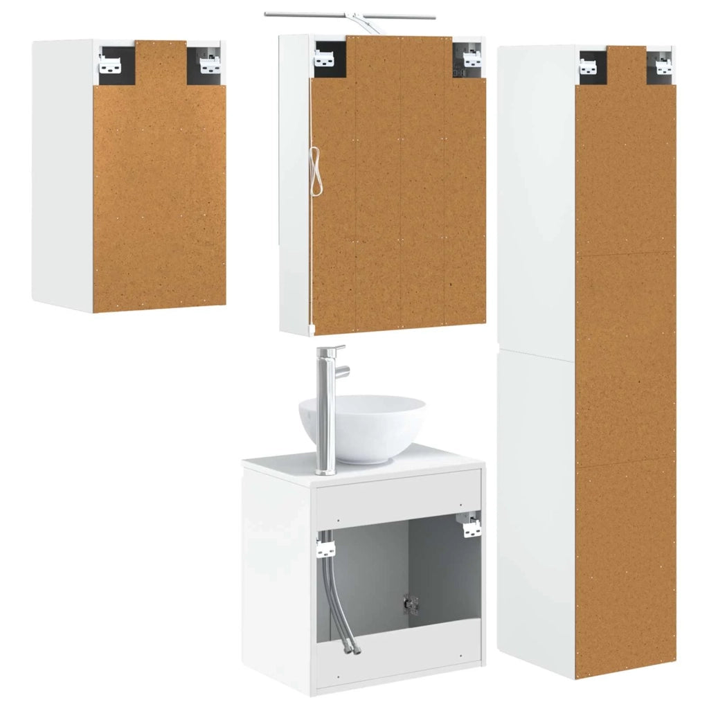 Set di Armadi da Bagno 5 pcs Bianco 50 x 14,5 x 70 cm 3407295