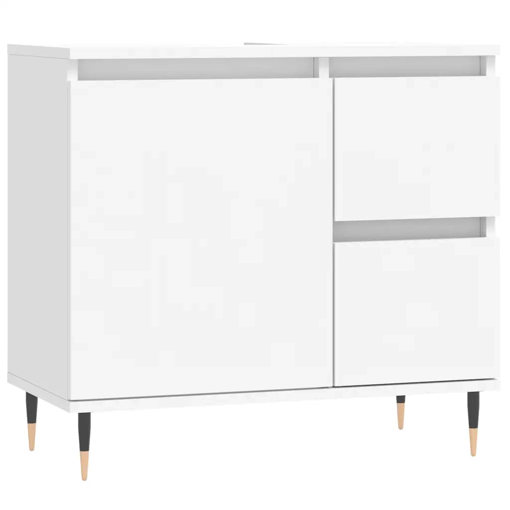 Armadietto da Bagno Bianco 65x33x60 cm in Legno Multistrato 831596