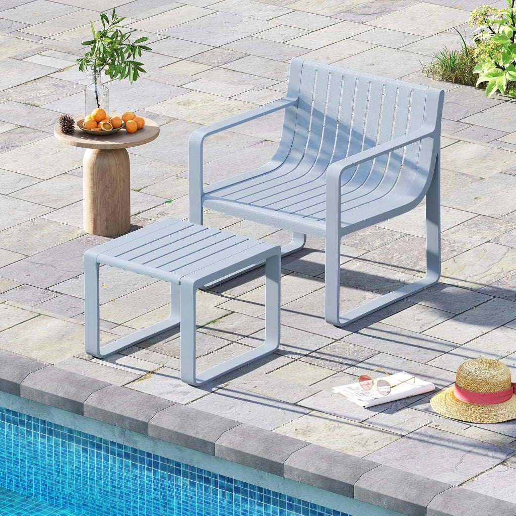 Set di mobili da giardino resistente alle intemperie, set di mobili da balcone in polipropilene, per balcone, mobili da giardino con tavolo, mobili da terrazza, per esterni, balcone, set