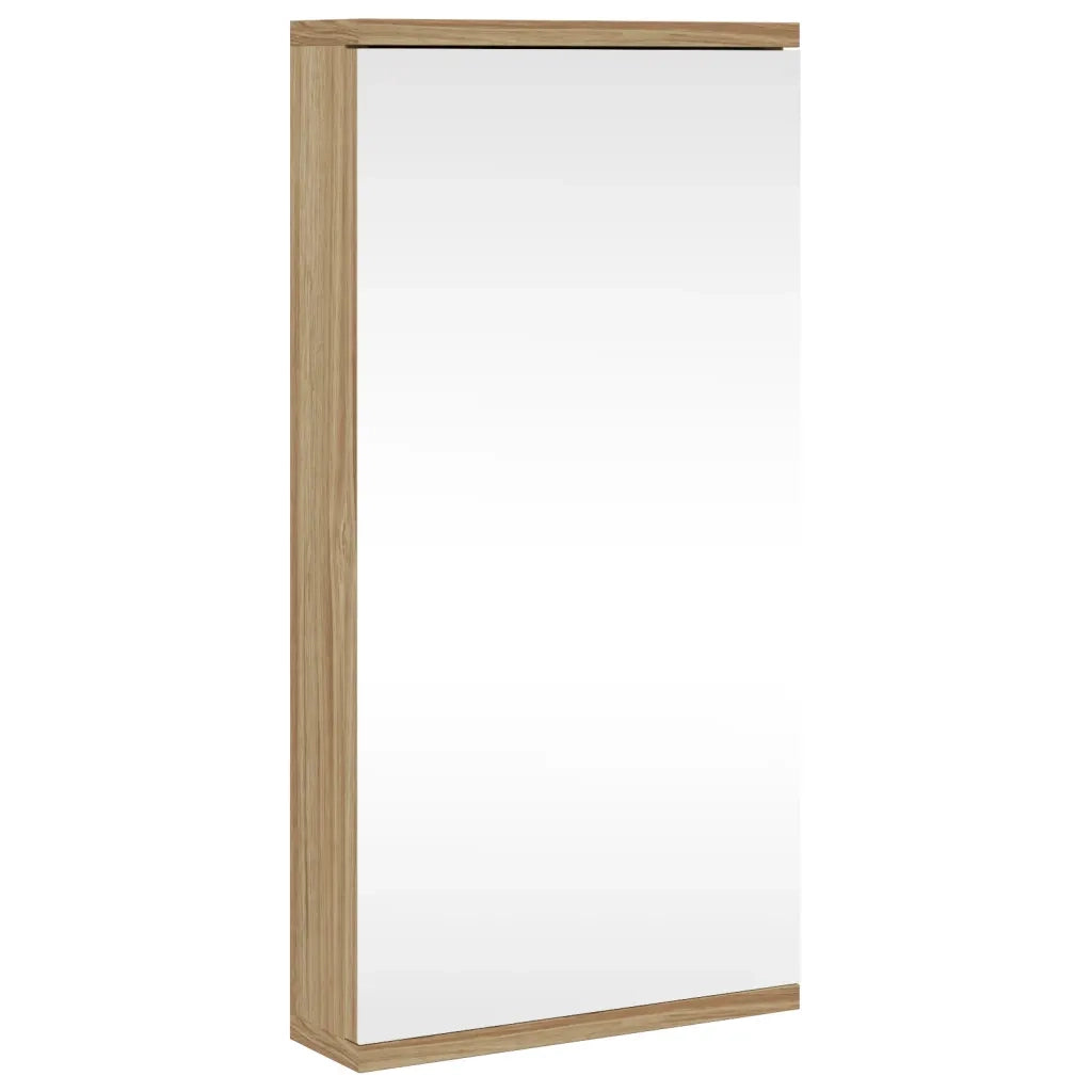 Armadietto Angolare con Specchio da Bagno | Armadio da bagno Rovere 30x24x60 cm