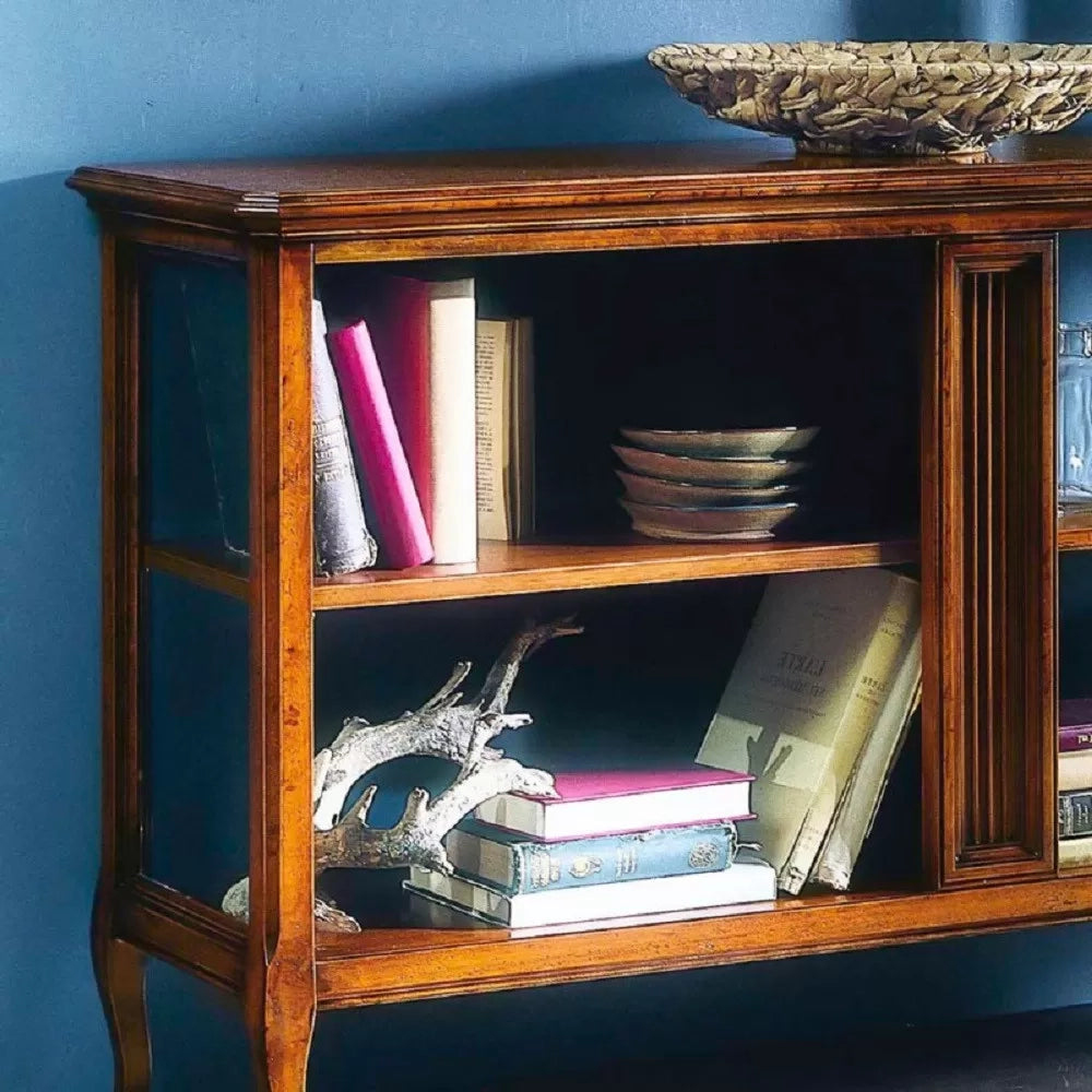 Libreria etagere classica in legno finitura bassano l.135 p.40 h.80 - Mobili 2G