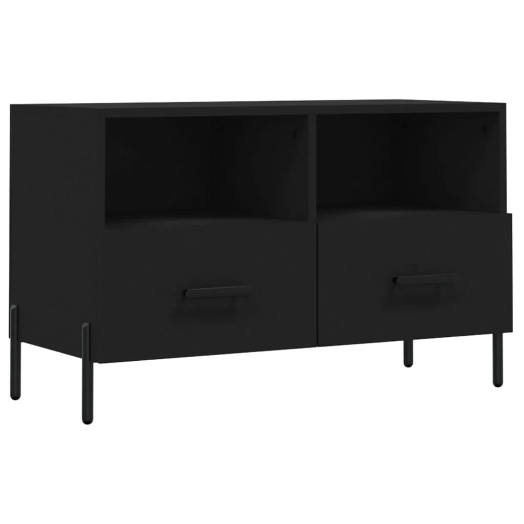 Mobile TV multimediale mensola TV credenza TV sala da pranzo soggiorno camera da letto 80 x 36 x 50 cm legno ingegnerizzato nero 02_0026307