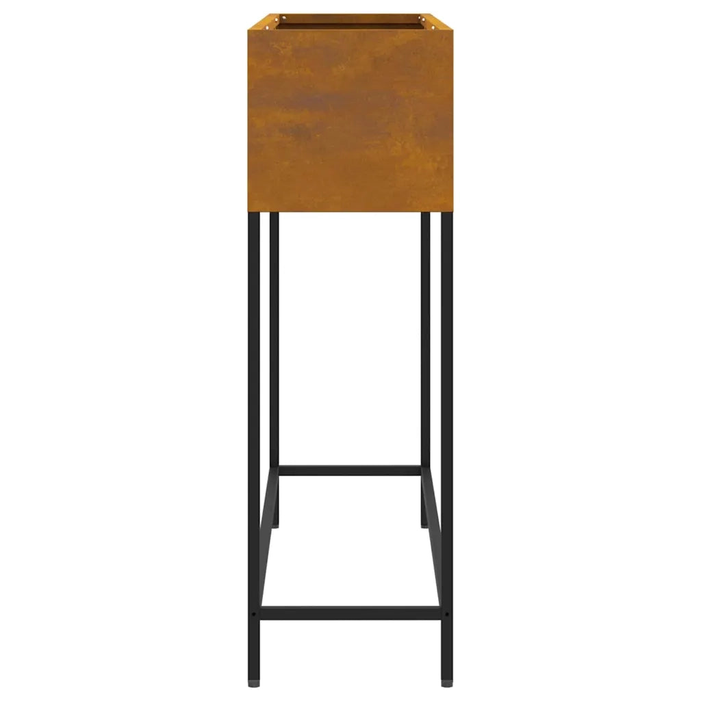 Vaso da giardino-Fioriera Esterno-Contenitore per Piante Rialzato Ruggine 100 x 26 x 82 cm