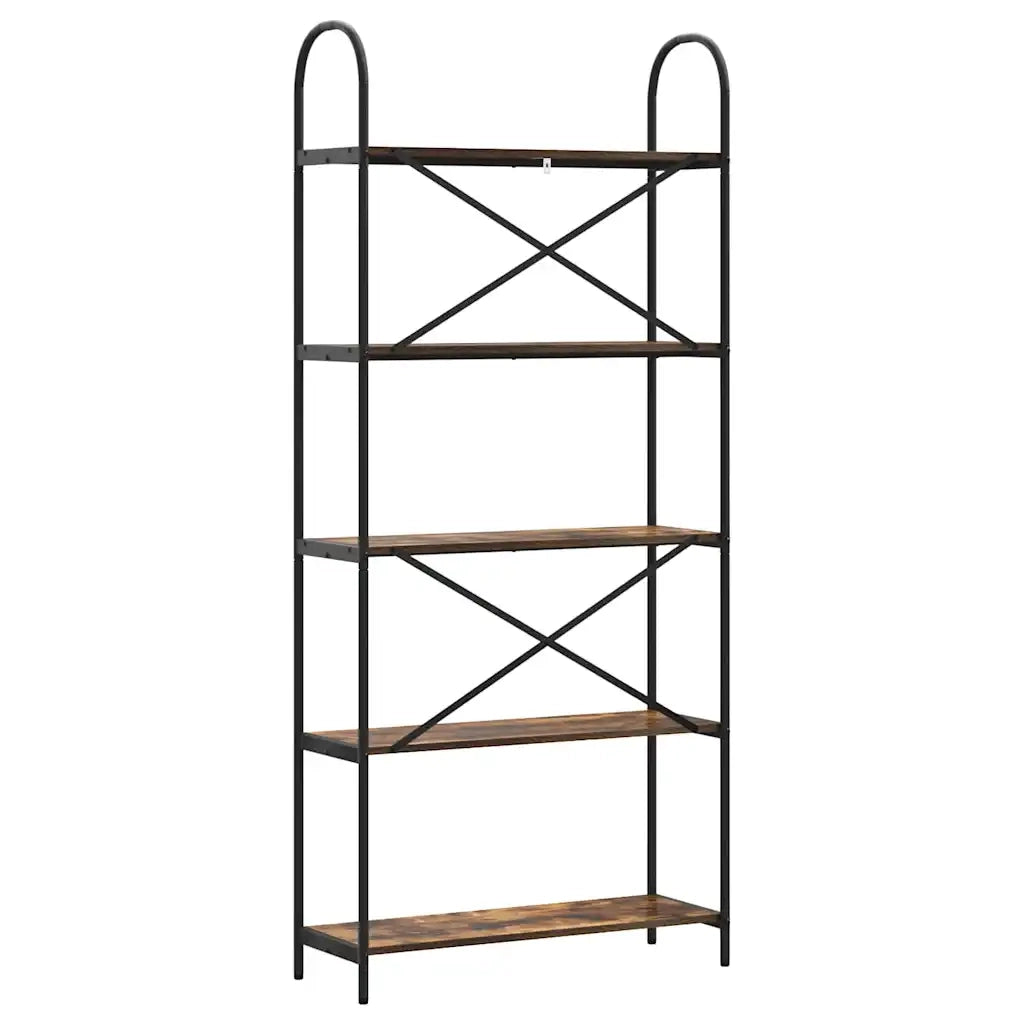 Libreria-Scaffale per Libri-Mobile di Stoccaggio Rovere fum¨¦ 80 x 30 x 183 cm Legno multistrato 924548