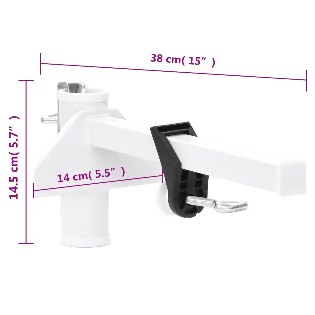 Morsetto per Ombrellone da Balcone Bianco 38 mm in Acciaio CFW9649778