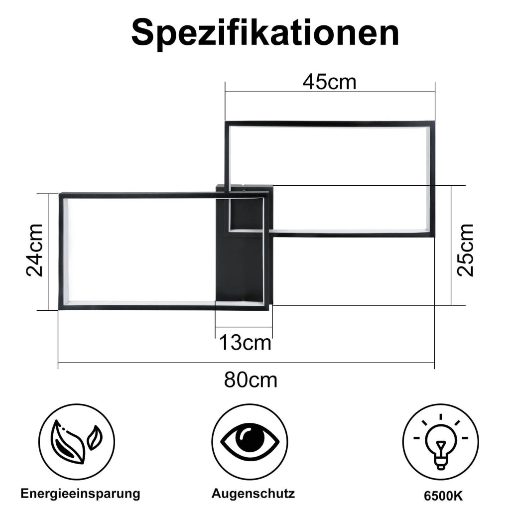 ZMH Lampada da soffitto a LED con telecomando - Lampada da camera da letto in metallo