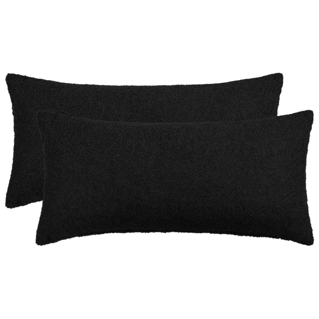 Federa 2 pcs HEERLEN Nero 40 x 80 cm Bouclé 909949