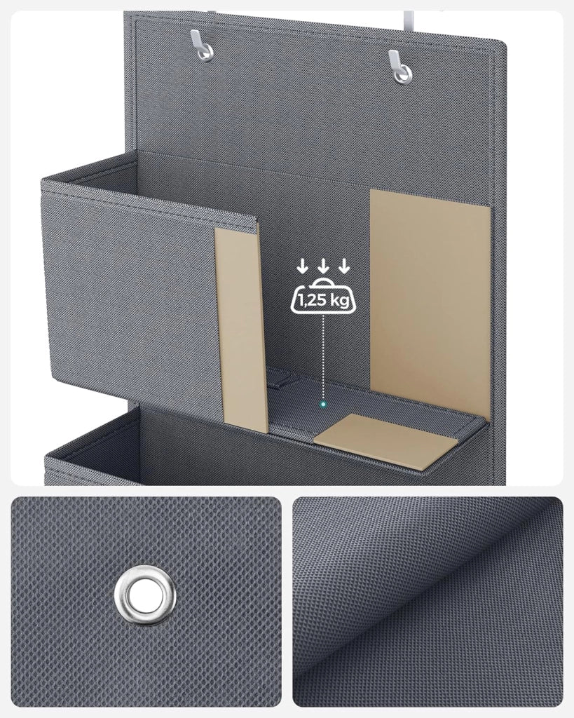 Valora ORGANIZER RDH04G Tessuto non tessuto grigio da appendere 4 scomparti