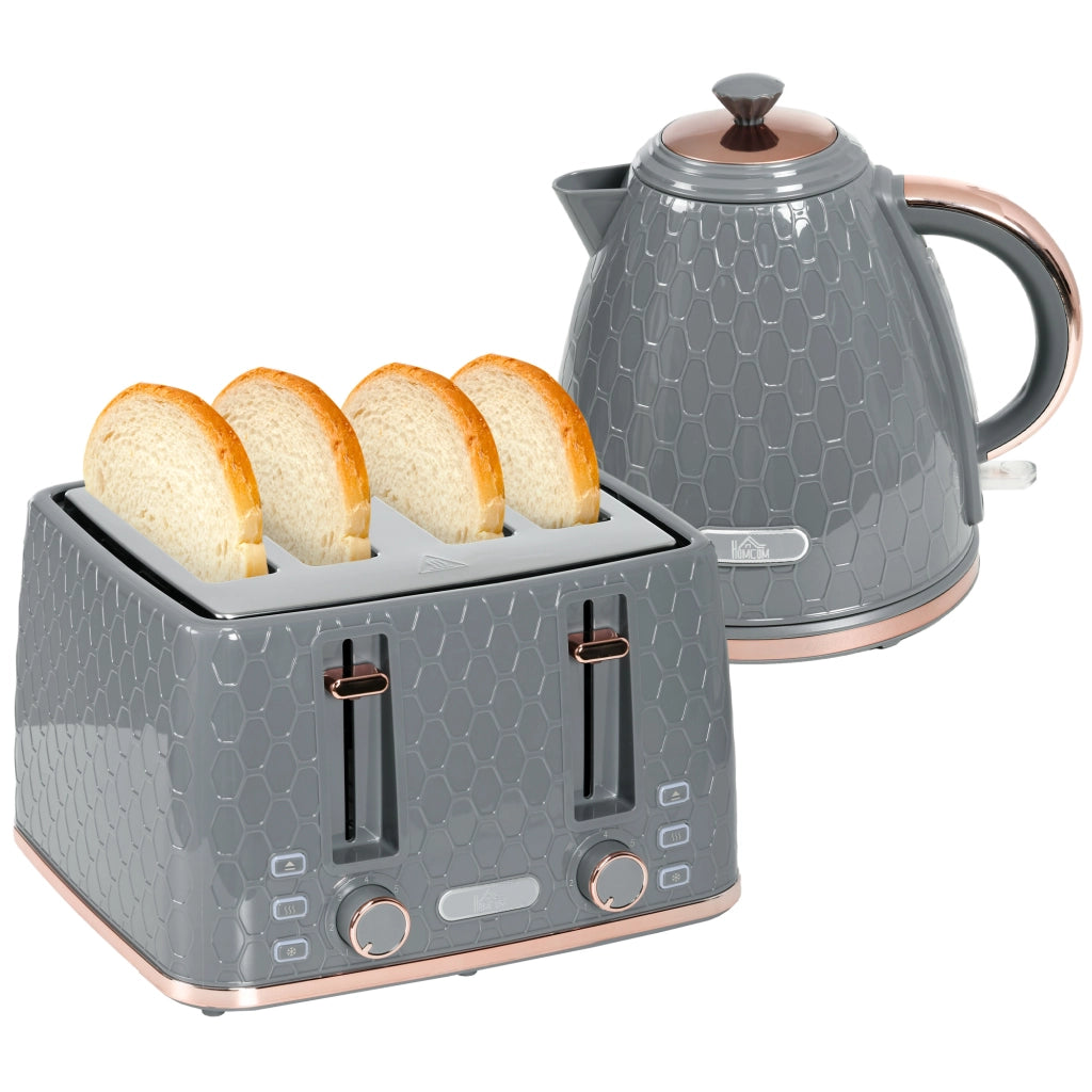 Tostapane e Bollitore 2 in 1 ¨C Zephmum ¨C Grigio, 1.7L, 4 Fette