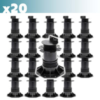 Set 20 supporti per pavimenti galleggianti Altezza regolabile 140-210mm Max 2700 kg Piedini per decking