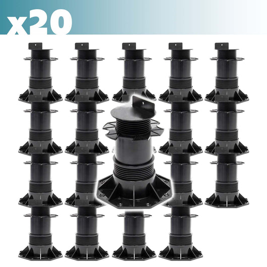 Set 20 supporti per pavimenti galleggianti Altezza regolabile 140-210mm Max 2700 kg Piedini per decking