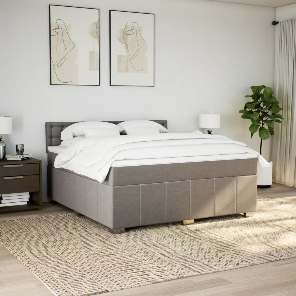 Giroletto a Molle con Materasso Tortora 180x200 cm in Tessuto 3287165