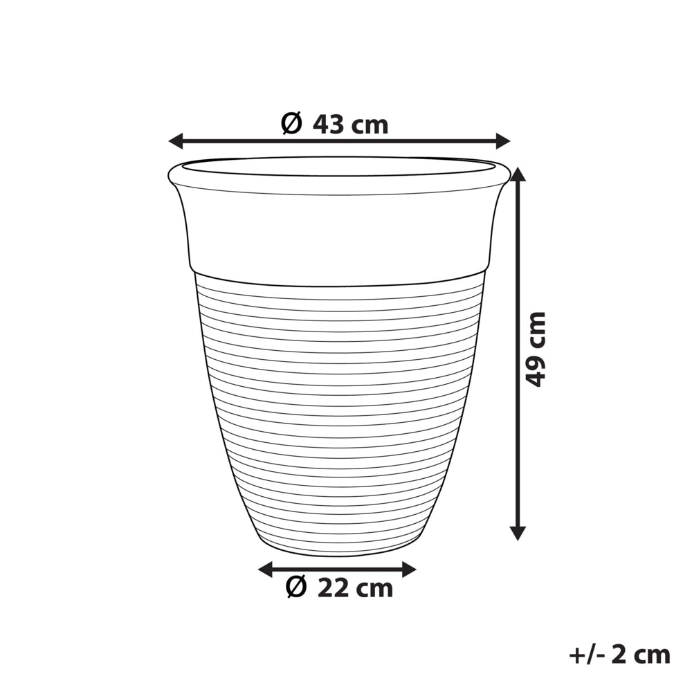Vaso per piante Fioriera Poliresina miscela grigia a tinta unita Quadrato ø 43 cm Per tutte le stagioni