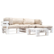Divani da Giardino su Pallet 4 pz Cuscini Sabbia in Legno cod mxl 44988